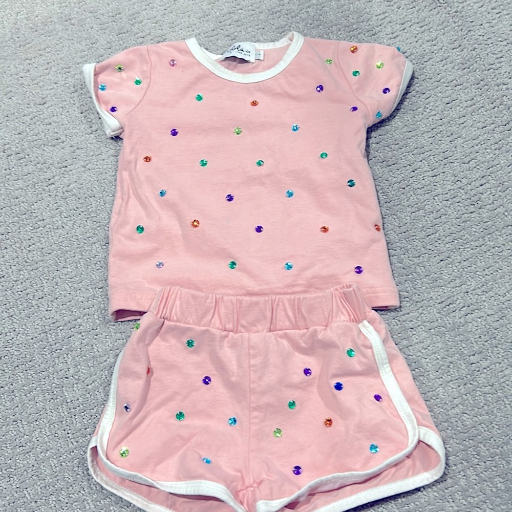 LOLA AND THE BOYS set, used condition - small blue stain barely noticeable